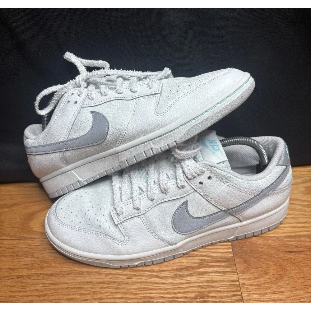 Nike Dunk Low SE Winter Storm Mens Size 9.5 White Gray Athletic Shoes Sneakers